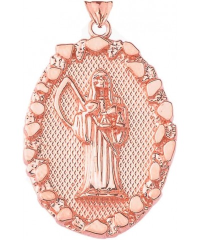 Skeleton Jewelry Certified 14k Gold Santa Muerte Nugget Pendant Rose Gold $221.45 Necklaces