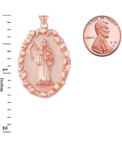 Skeleton Jewelry Certified 14k Gold Santa Muerte Nugget Pendant Rose Gold $221.45 Necklaces