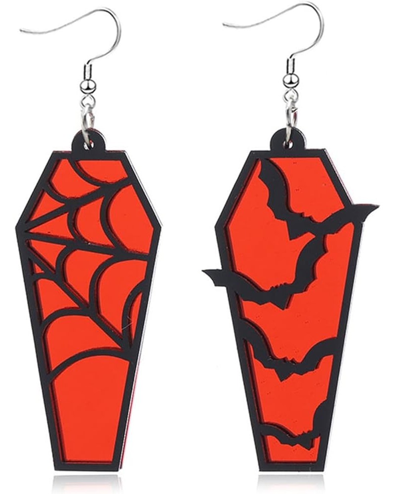 Spooky Ghost Pumpkin Earrings Halloween Cherry Earrings Funny Acrylic Candy Corn Earrings Cute Orange Pumpkin Spooky Ghost Sk...