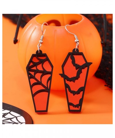 Spooky Ghost Pumpkin Earrings Halloween Cherry Earrings Funny Acrylic Candy Corn Earrings Cute Orange Pumpkin Spooky Ghost Sk...