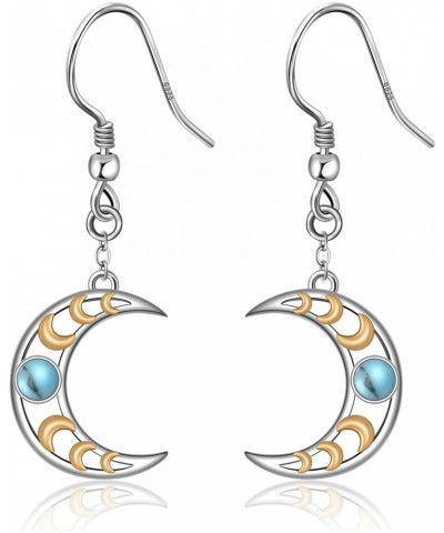 Moon Dangle Earrings 925 Sterling Silver Crescent Moon Earrings for Women Birthday Festival Jewelry Gifts 7 Moon Earrings $20...