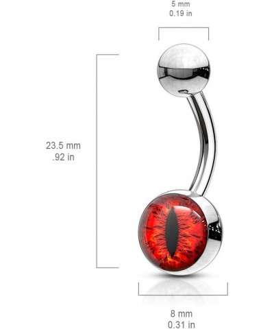 14G Snake Eye Inlaid 316L Surgical Steel Naval Belly Button Ring Blue $7.64 Body Jewelry