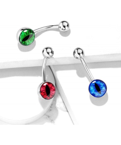 14G Snake Eye Inlaid 316L Surgical Steel Naval Belly Button Ring Blue $7.64 Body Jewelry