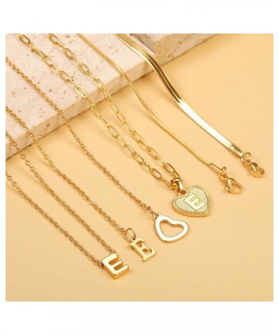 Gold Initial Necklaces for Women Girls, 3 Pcs 14K Gold Plated Letter Heart Pendant Necklaces, Dainty Gold Letter Necklace Set...