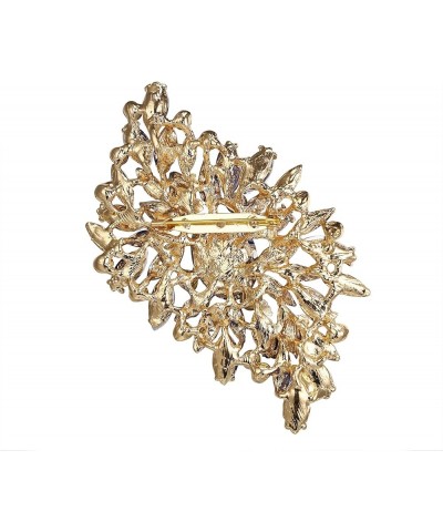 Women 's Elegant Stunning Crystal Rhinestone Marquise Oval Leaf Bouquet Brooch Pin for Party Prom Ruby Color Gold-Tone $10.44...