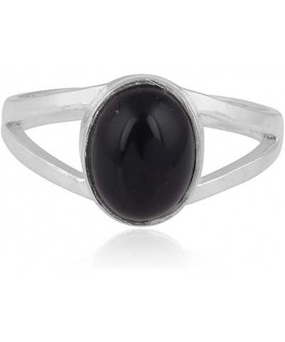 925 Sterling Silver Statement Ring For Women Handmade Ring Gemstone Amethyst/Black-Onyx/Garnet/Larimar/Moonstone/Peridot/Rhod...