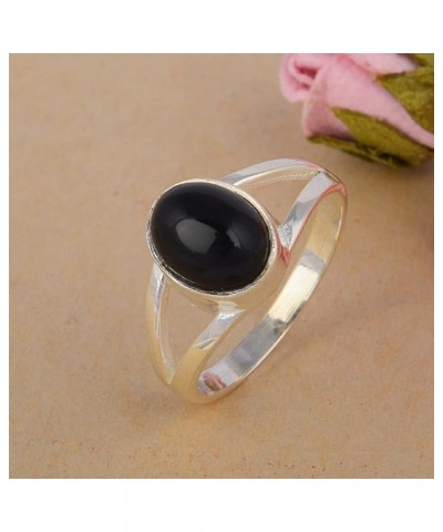 925 Sterling Silver Statement Ring For Women Handmade Ring Gemstone Amethyst/Black-Onyx/Garnet/Larimar/Moonstone/Peridot/Rhod...