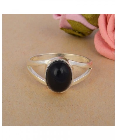 925 Sterling Silver Statement Ring For Women Handmade Ring Gemstone Amethyst/Black-Onyx/Garnet/Larimar/Moonstone/Peridot/Rhod...