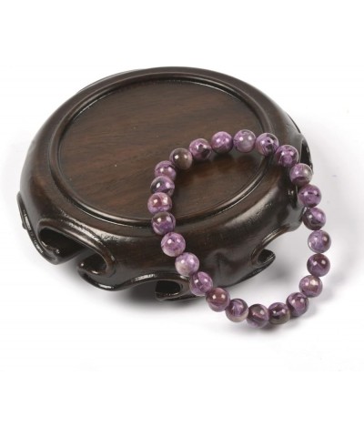 Gem Semi Precious Gemstone 8mm Round Beads Stretch Bracelet 7 Inch Unisex Purple Mica $10.44 Bracelets