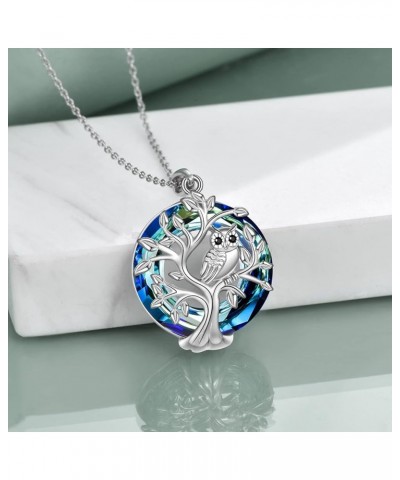 Sterling Silver Owl Tree of Life Necklace Owl Pendant Jewelry Gifts for Women Crystal Owl $16.10 Necklaces