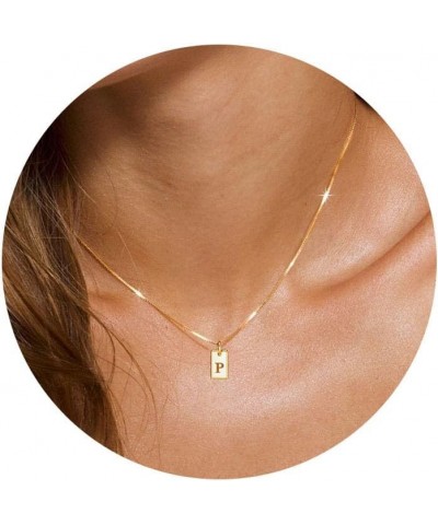 Gold Initial Necklaces for Women, Dainty Trendy Gold Letter Necklace 14k Gold Pendant Necklace Cute Choker Necklace Simple Pe...