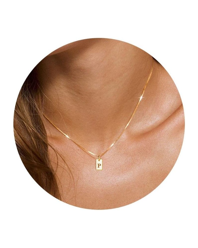 Gold Initial Necklaces for Women, Dainty Trendy Gold Letter Necklace 14k Gold Pendant Necklace Cute Choker Necklace Simple Pe...