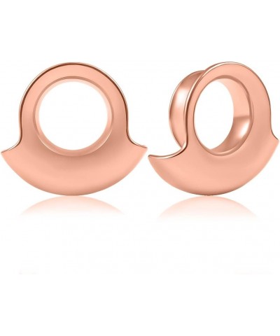 2PCS Cool Ear Plugs Tunnels Stretcher Hollow Gauges 316L Stainless Steel Expander Body Piercing Fashion Jewelry 8mm(0G) Rose ...