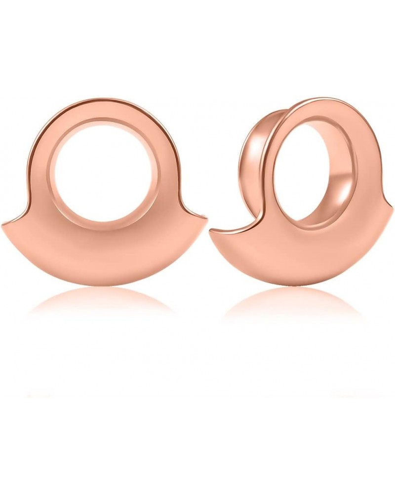 2PCS Cool Ear Plugs Tunnels Stretcher Hollow Gauges 316L Stainless Steel Expander Body Piercing Fashion Jewelry 8mm(0G) Rose ...