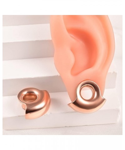 2PCS Cool Ear Plugs Tunnels Stretcher Hollow Gauges 316L Stainless Steel Expander Body Piercing Fashion Jewelry 8mm(0G) Rose ...