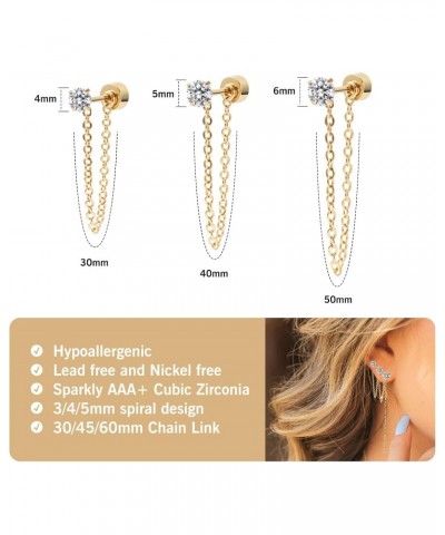 3 Pairs Girls Stud Earrings Set, 14K Gold Plated Flat Back Earringsfor, Women Helix Cartilage Earrings (4mm+5mm+6mm Gold) $9....