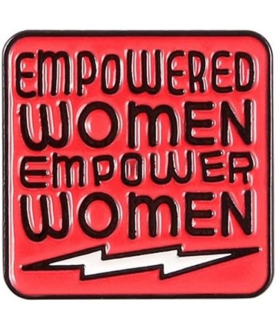 Feminist Brooch Empowered Women Creative English Word Brooch Badge Creative Woman Red Square Oil Drip Enamel Pin Collar Pin F...