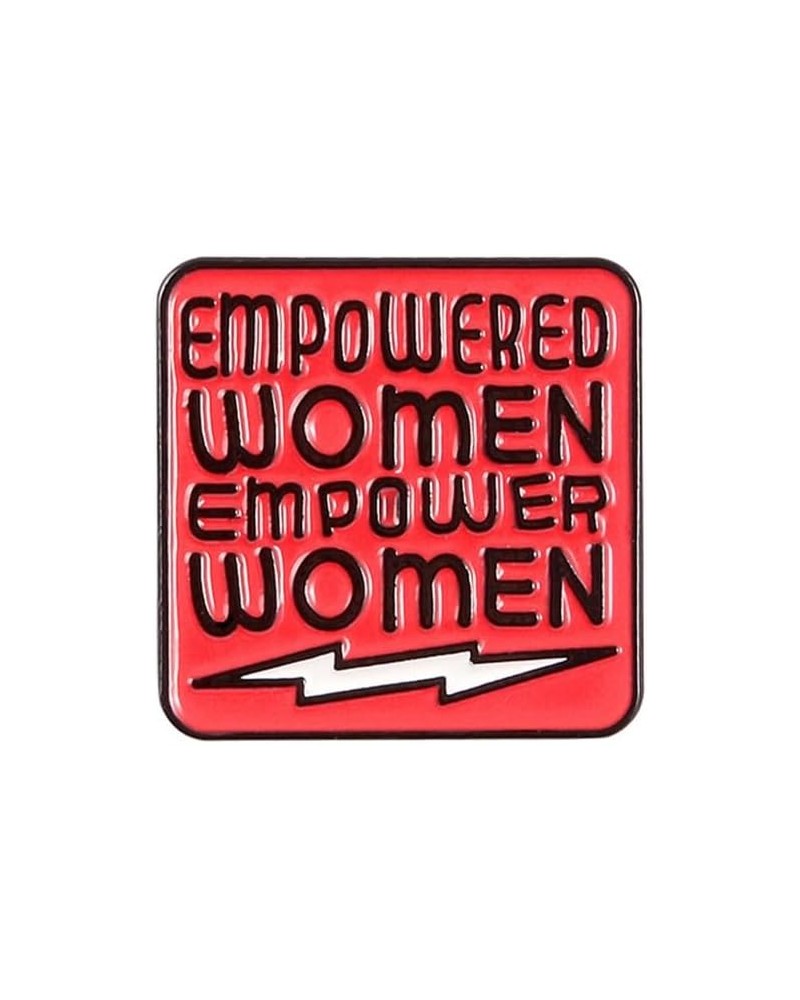 Feminist Brooch Empowered Women Creative English Word Brooch Badge Creative Woman Red Square Oil Drip Enamel Pin Collar Pin F...