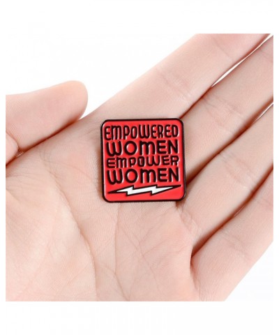 Feminist Brooch Empowered Women Creative English Word Brooch Badge Creative Woman Red Square Oil Drip Enamel Pin Collar Pin F...