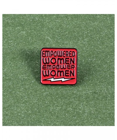 Feminist Brooch Empowered Women Creative English Word Brooch Badge Creative Woman Red Square Oil Drip Enamel Pin Collar Pin F...