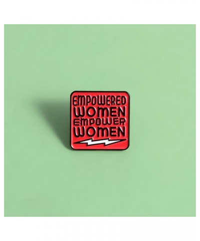 Feminist Brooch Empowered Women Creative English Word Brooch Badge Creative Woman Red Square Oil Drip Enamel Pin Collar Pin F...