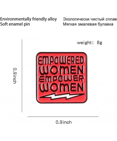 Feminist Brooch Empowered Women Creative English Word Brooch Badge Creative Woman Red Square Oil Drip Enamel Pin Collar Pin F...