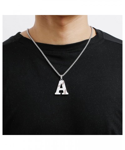 Baseball Initial Letter Necklace for Teen Boy, Stainless Steel Pendant Accessories Sport Charm Necklaces Personalized A-Z Let...