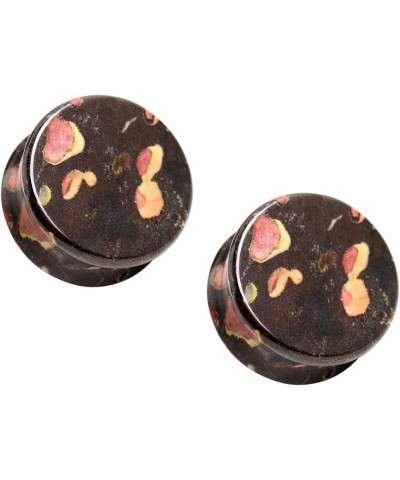 Natural Plum Blossom Jade Stone Saddle Plugs, Sold as a Pair 19mm (3/4") $10.33 Body Jewelry