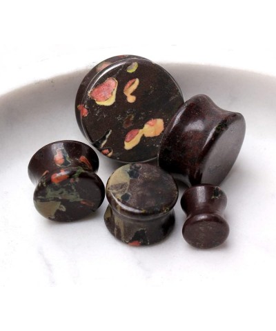 Natural Plum Blossom Jade Stone Saddle Plugs, Sold as a Pair 19mm (3/4") $10.33 Body Jewelry