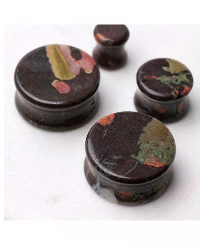 Natural Plum Blossom Jade Stone Saddle Plugs, Sold as a Pair 19mm (3/4") $10.33 Body Jewelry