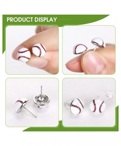 6 Pairs Baseball Earrings Baseball Stud Earrings Softball Earrings Sports Earrings Jewelry Sports Stud for Women Girls Fan Pl...