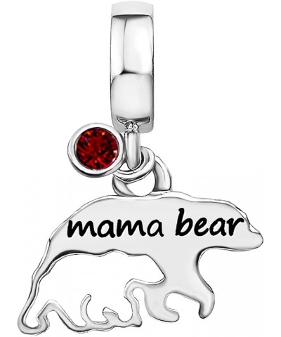 Mama Bear Mom Mother Son Daughter Love Birthday Birthstone Jan-Dec Womens Beads Charms for Bracelets Christmas Halloween Jewe...