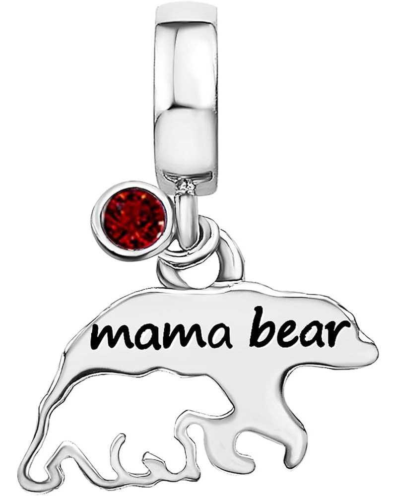 Mama Bear Mom Mother Son Daughter Love Birthday Birthstone Jan-Dec Womens Beads Charms for Bracelets Christmas Halloween Jewe...