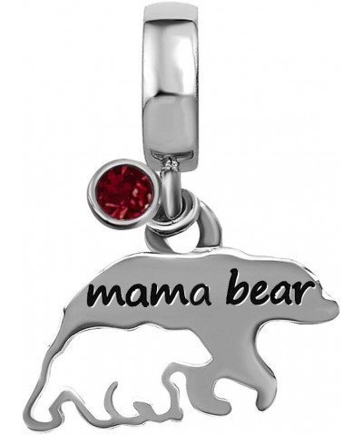 Mama Bear Mom Mother Son Daughter Love Birthday Birthstone Jan-Dec Womens Beads Charms for Bracelets Christmas Halloween Jewe...