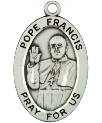 Sterling Silver Catholic Patron Saint Pray for Us Medal, 1 1/16 Inch Pope Francis $35.64 Pendants