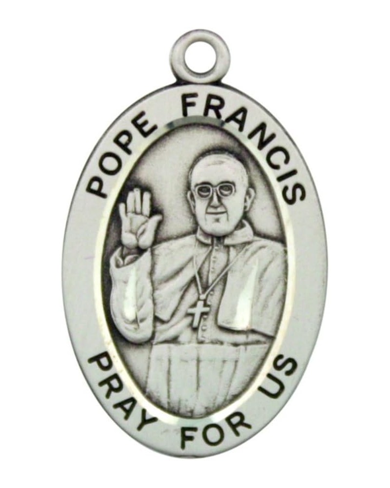 Sterling Silver Catholic Patron Saint Pray for Us Medal, 1 1/16 Inch Pope Francis $35.64 Pendants