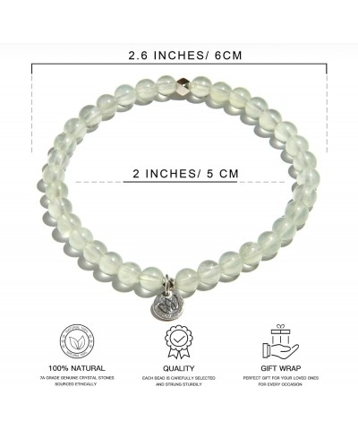 Natural AAA-Grade Crystal Gemstone Beaded Bracelet 5mm (0.2'') beads | 925 Sterling Silver Lotus Charm | Healing Energy Charg...