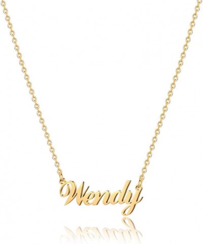 Gold Custom Name Necklace Personalized - 18K Gold Plated Personalized Name Necklaces for Women Girls Kids Teens, Plate Monogr...