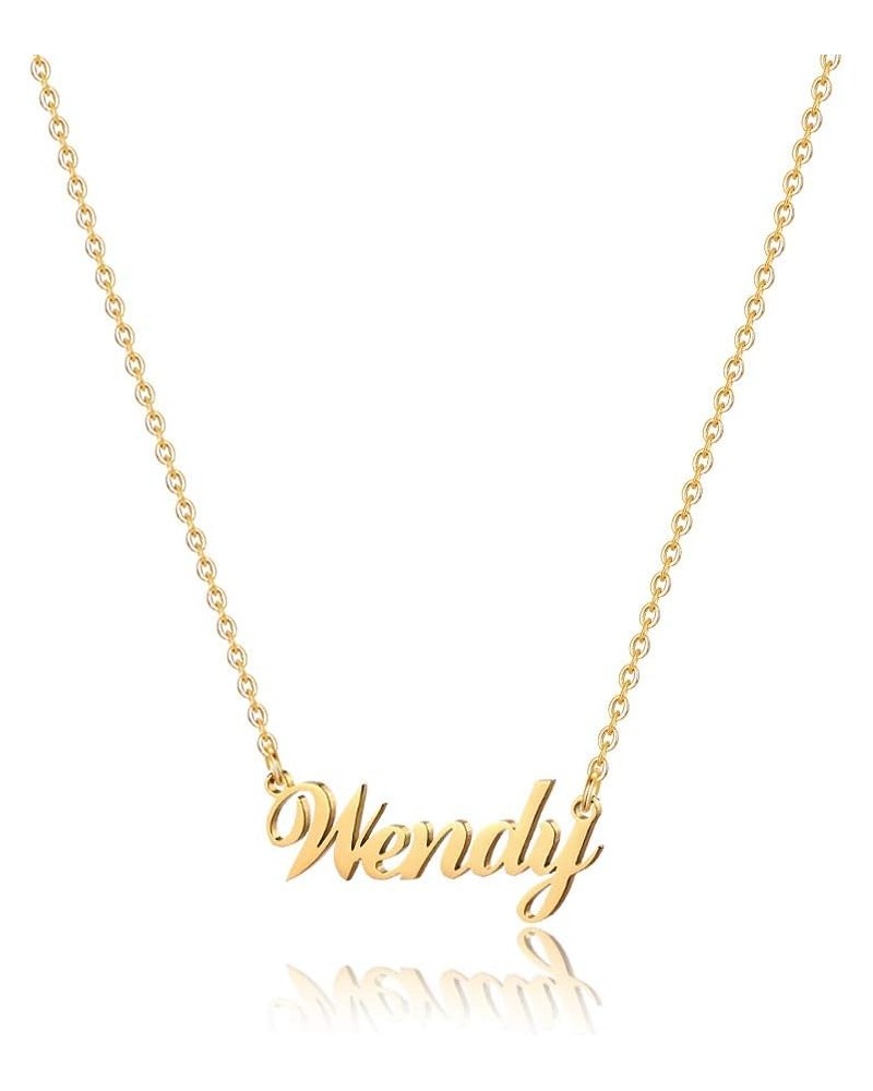 Gold Custom Name Necklace Personalized - 18K Gold Plated Personalized Name Necklaces for Women Girls Kids Teens, Plate Monogr...