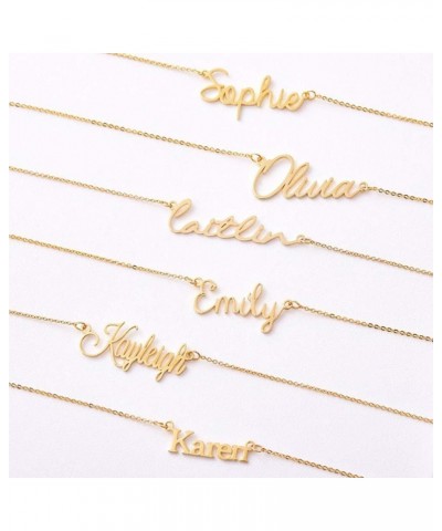 Gold Custom Name Necklace Personalized - 18K Gold Plated Personalized Name Necklaces for Women Girls Kids Teens, Plate Monogr...