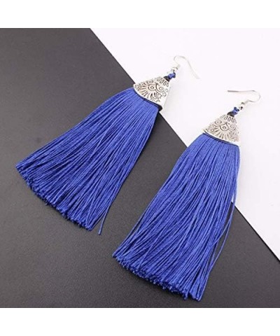 4Pairs Boho Earrings For Women Tassel Earrings Feather Earrings Fan Dangle Hoop Shape Tassel Earrings Long Thread Tassel Earr...