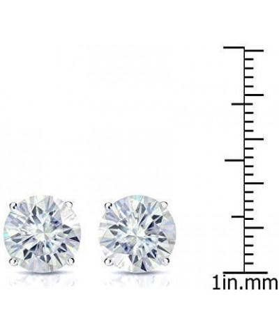 1/2 to 7 Carat Moissanite Round Stud Earrings in 14k Gold (J-K, TGW) 4-Prong Basket Push Back White Gold 5.0 carats $238.22 E...