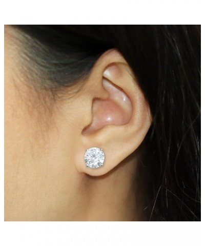 1/2 to 7 Carat Moissanite Round Stud Earrings in 14k Gold (J-K, TGW) 4-Prong Basket Push Back White Gold 5.0 carats $238.22 E...