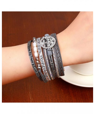 Tree of Life Leather Cuff Bracelet Wrap Cross Bracelet for Girls Boho Bracelets with Pearl Gifts for Women Blue $8.69 Bracelets