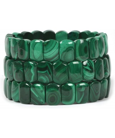 Gem Semi Precious Gemstone 12mm Rectangle Beads Stretch Bracelet 7 Inches Malachite 12mm Oval $12.64 Bracelets