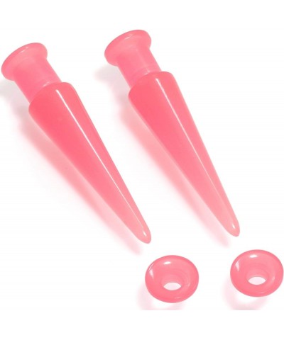 Pink Acrylic 2 in 1 Glow in Dark Interchangeable Screw Fit Plug and Taper Set 6mm (2 Gauge) $12.99 Body Jewelry