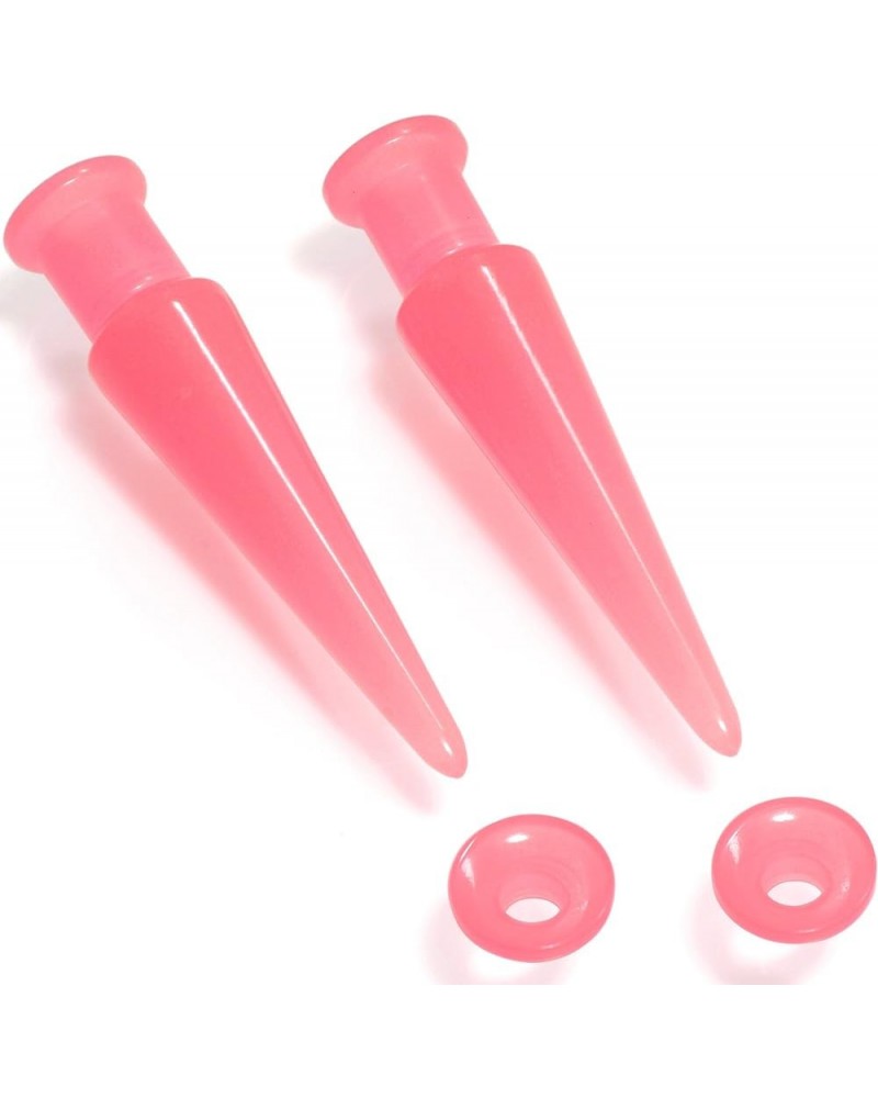 Pink Acrylic 2 in 1 Glow in Dark Interchangeable Screw Fit Plug and Taper Set 6mm (2 Gauge) $12.99 Body Jewelry