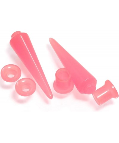 Pink Acrylic 2 in 1 Glow in Dark Interchangeable Screw Fit Plug and Taper Set 6mm (2 Gauge) $12.99 Body Jewelry