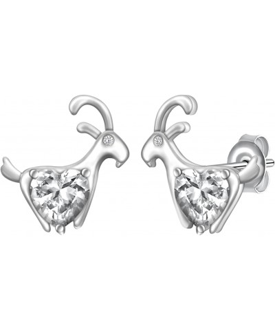 Goat Earrings 925 Sterling Silver Goat Stud Earrings Animal Goat Jewelry Gifts For Women Girls $24.35 Earrings