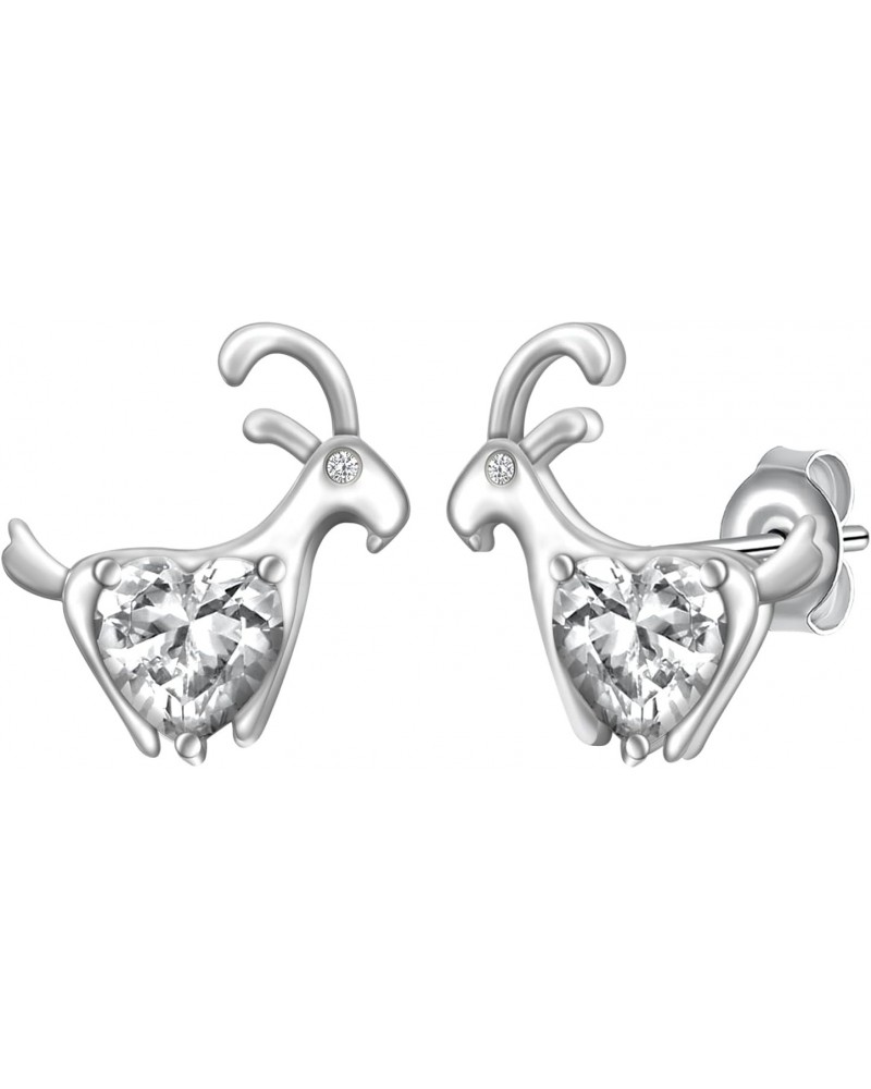 Goat Earrings 925 Sterling Silver Goat Stud Earrings Animal Goat Jewelry Gifts For Women Girls $24.35 Earrings